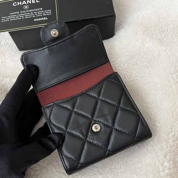 Auth Chanel Classic Quilted Twin Face Flap Compact Wallet - Rare - Picture 7 of 16